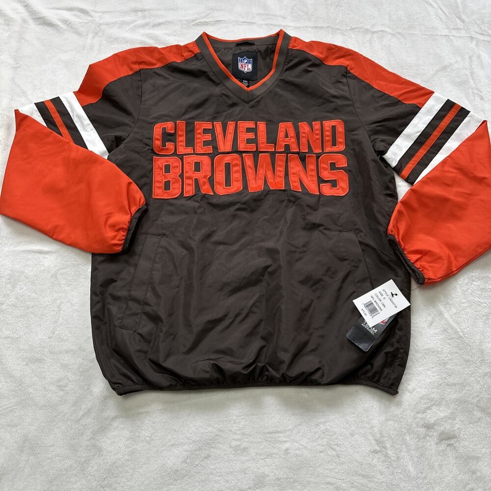 G-III Cleveland Browns Windbreaker Pullover Mens SMALL Embroidered Mesh Lined